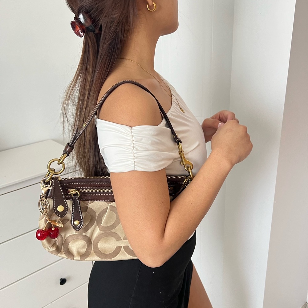 Coach Brown and Tan Signature Shoulder Bag - Picture 8 of 8